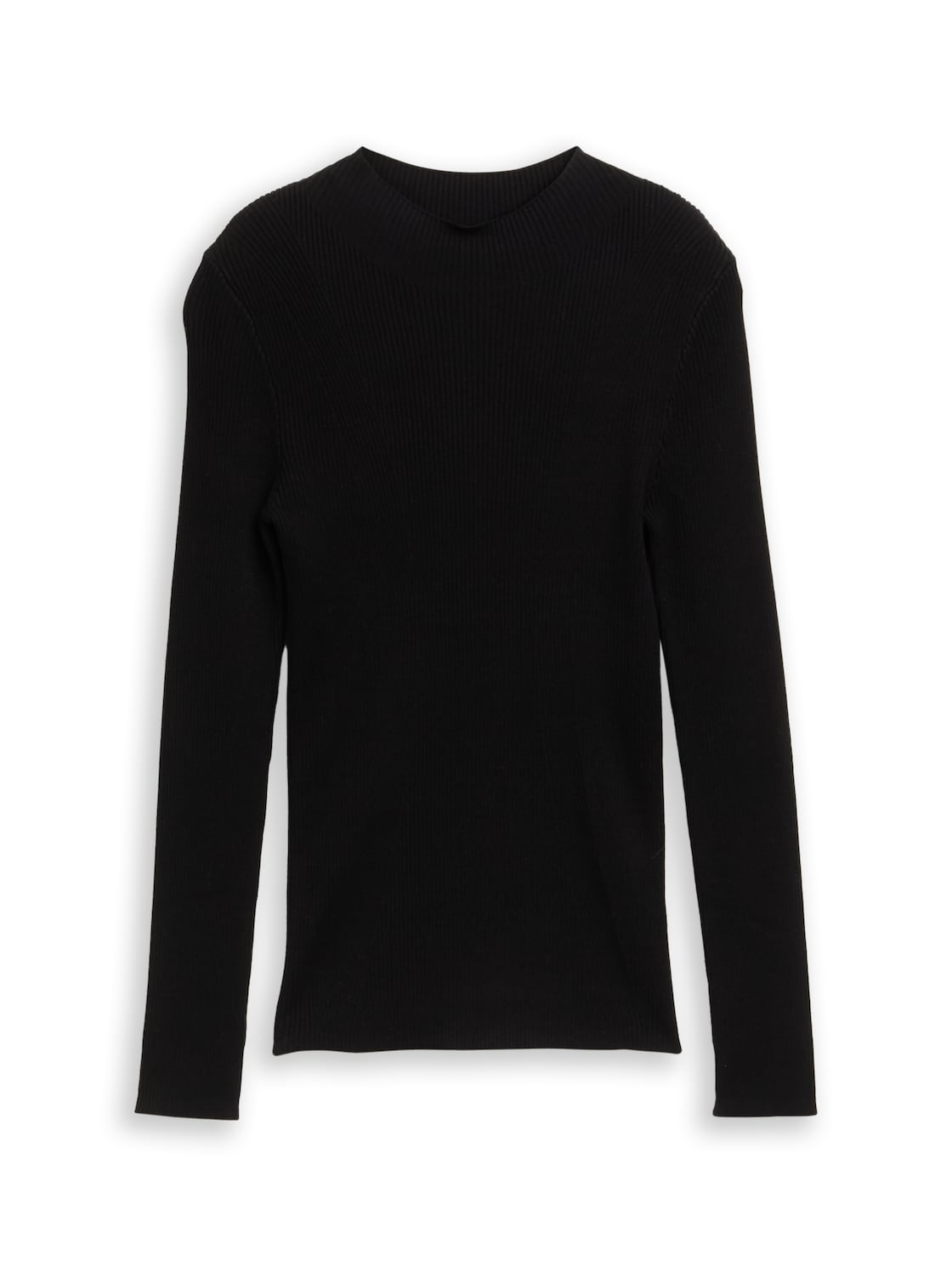 TOM TAILOR DENIM Damen Tight Fit Strickpullover, schwarz, Uni, Gr. XXL von Tom Tailor Denim