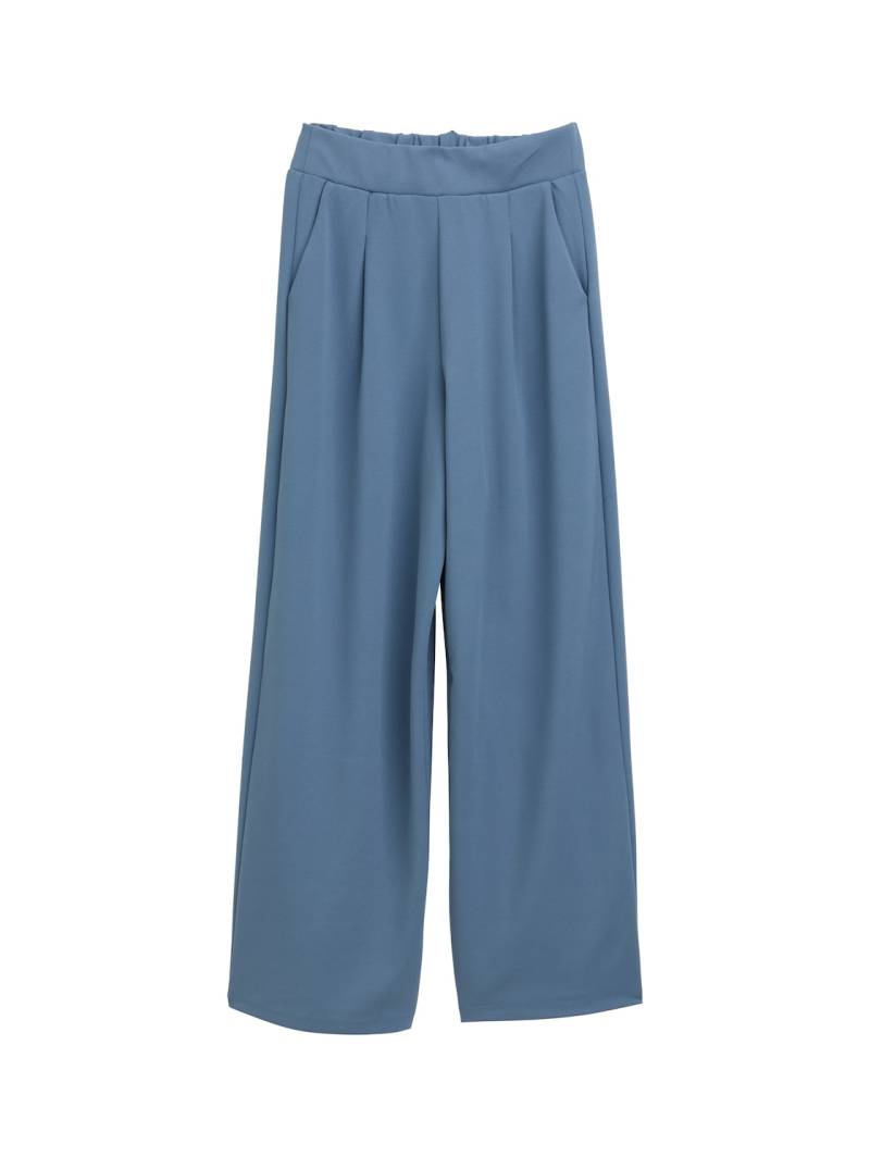 TOM TAILOR DENIM Damen Wide Leg Hose, blau, Uni, Gr. M von Tom Tailor Denim