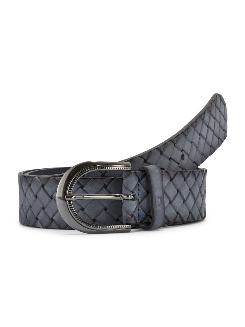 TOM TAILOR DENIM Damen TTMARTHA Flechtgürtel aus Leder, blau, Gr. 80 von Tom Tailor Denim