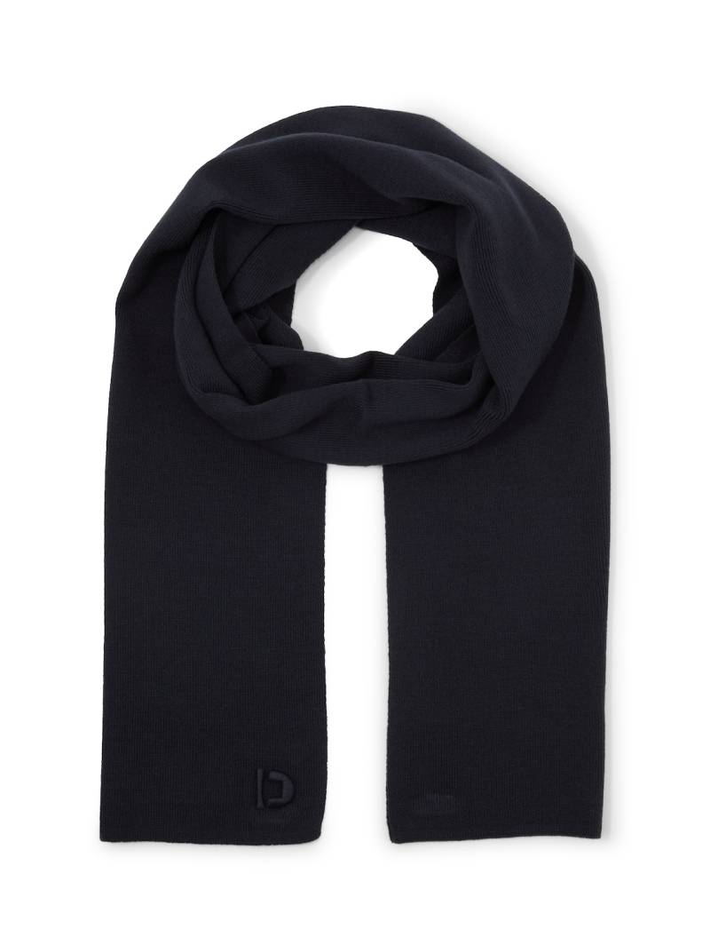 TOM TAILOR DENIM Herren Basic Schal mit Logo-Stickerei, blau, Uni, Gr. ONESIZE von Tom Tailor Denim