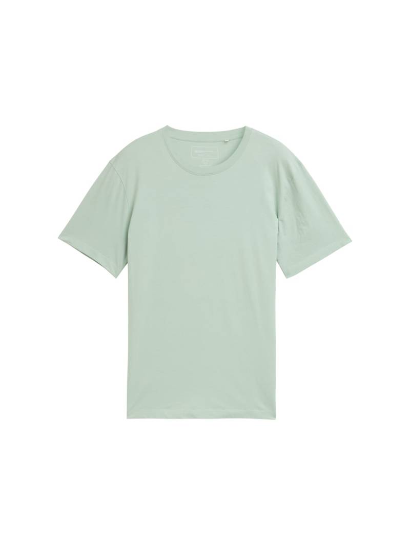 TOM TAILOR DENIM Herren Basic T-Shirt in Unifarben, grün, Uni, Gr. L von Tom Tailor Denim