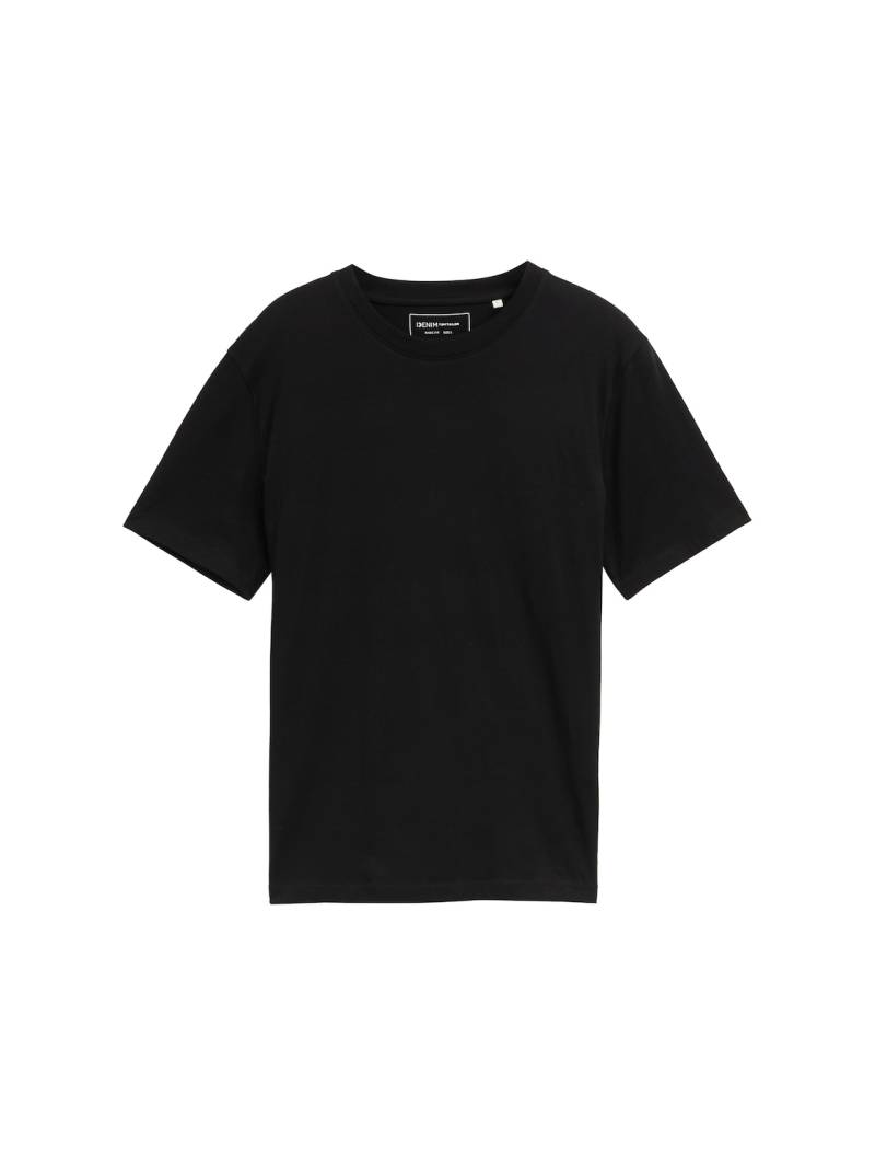 TOM TAILOR DENIM Herren Basic T-Shirt in Unifarben, schwarz, Uni, Gr. XS von Tom Tailor Denim