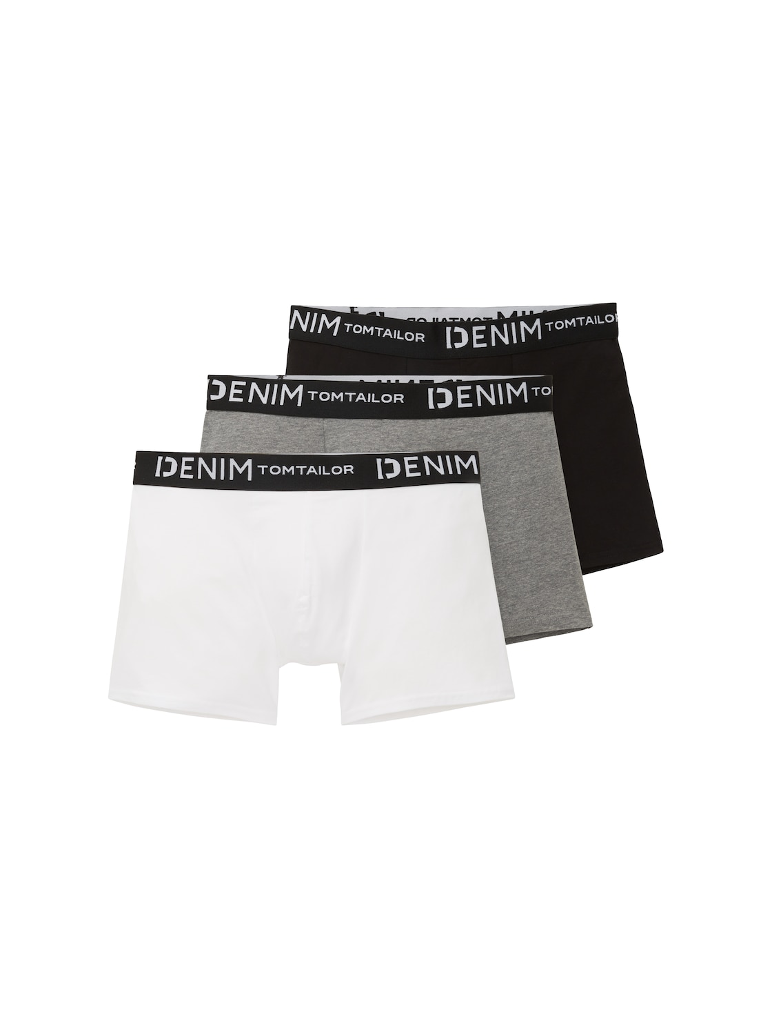 TOM TAILOR DENIM Herren Boxershorts im Dreierpack, grau, Uni, Gr. L von Tom Tailor Denim