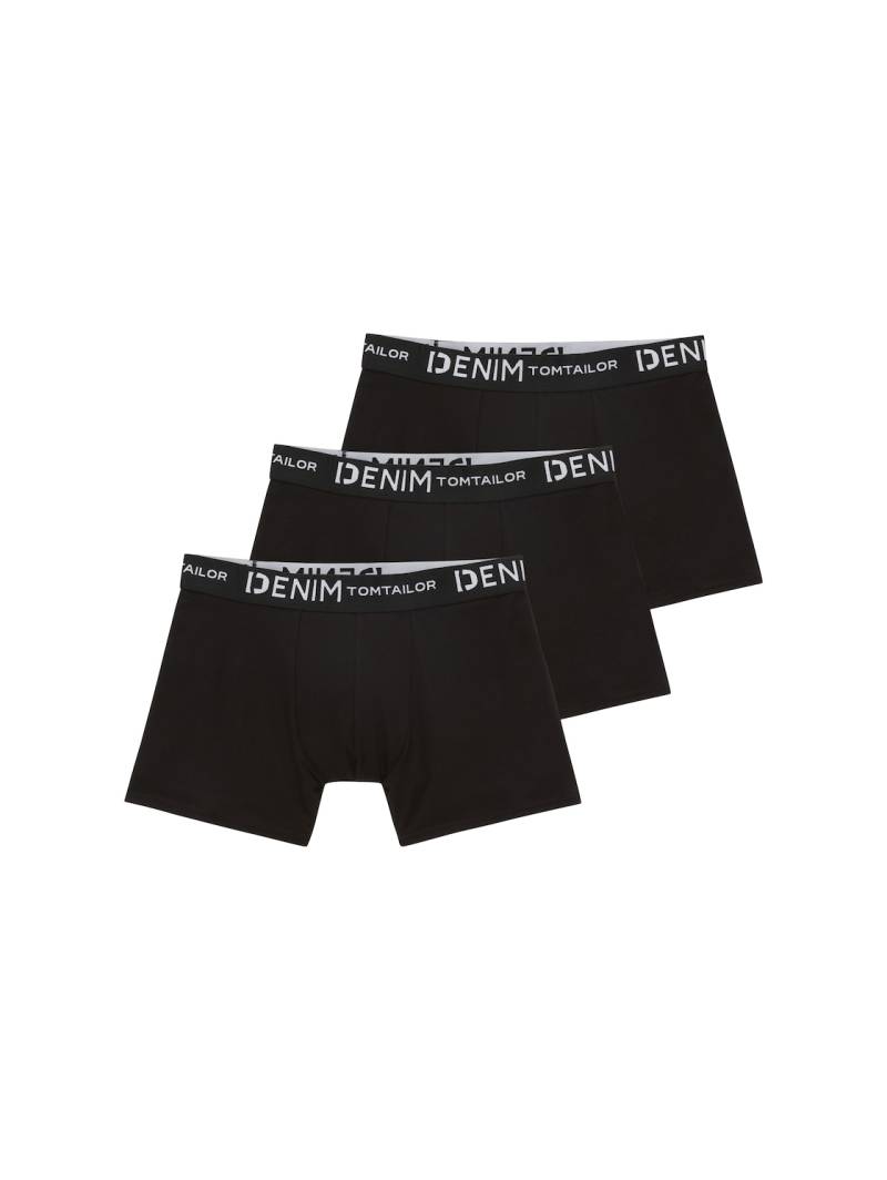 TOM TAILOR DENIM Herren Boxershorts im 3er-Pack, schwarz, Uni, Gr. L von Tom Tailor Denim