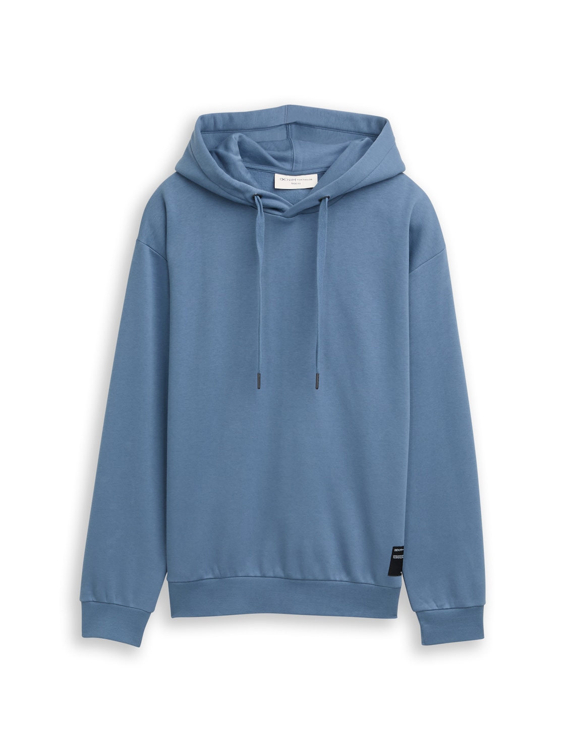 TOM TAILOR DENIM Herren Hoodie Sweatshirt mit Logo-Badge, blau, Uni, Gr. XXL von Tom Tailor Denim