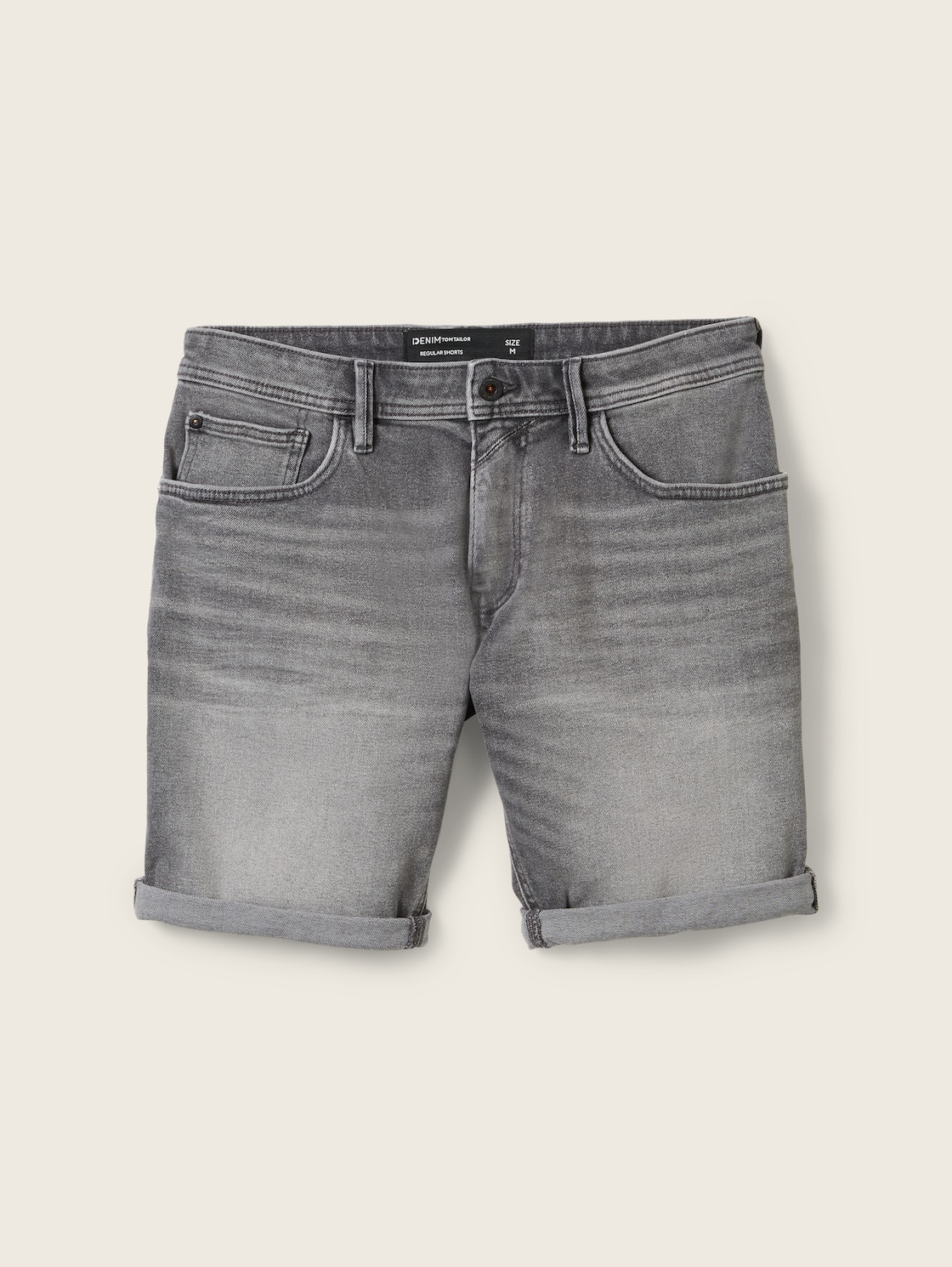 TOM TAILOR DENIM Herren Jeansshorts, grau, Uni, Gr. XL von Tom Tailor Denim