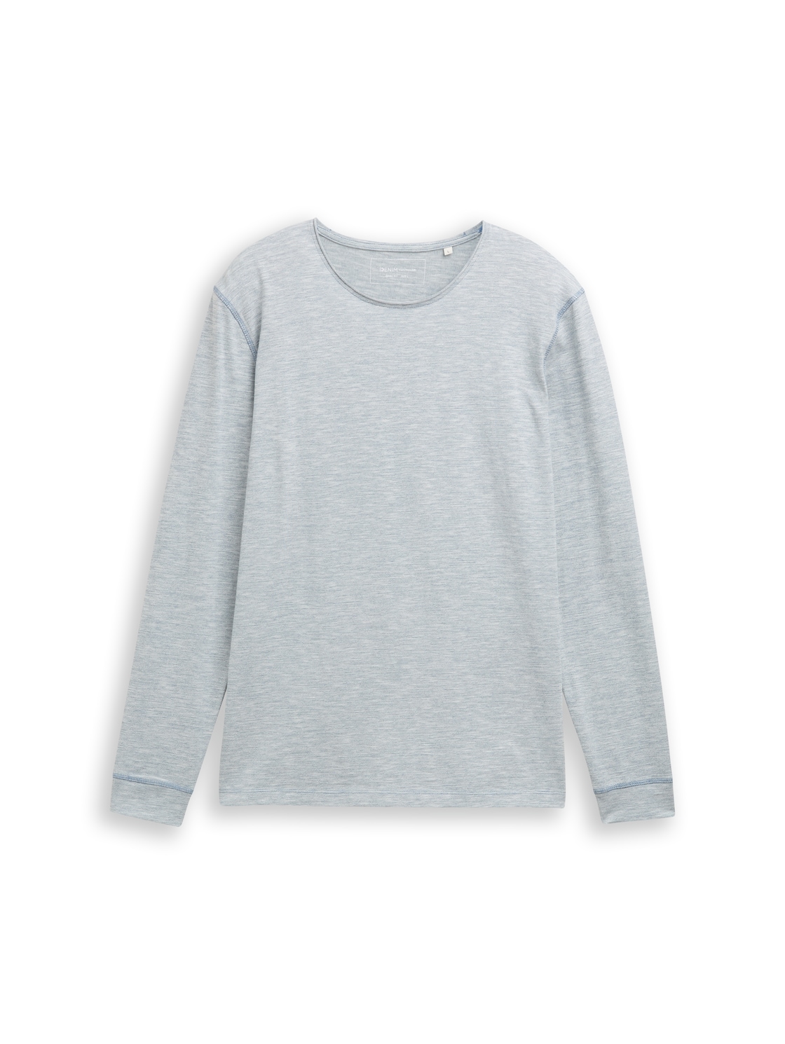 TOM TAILOR DENIM Herren Langarmshirt in Melange-Optik, blau, Uni, Gr. L von Tom Tailor Denim