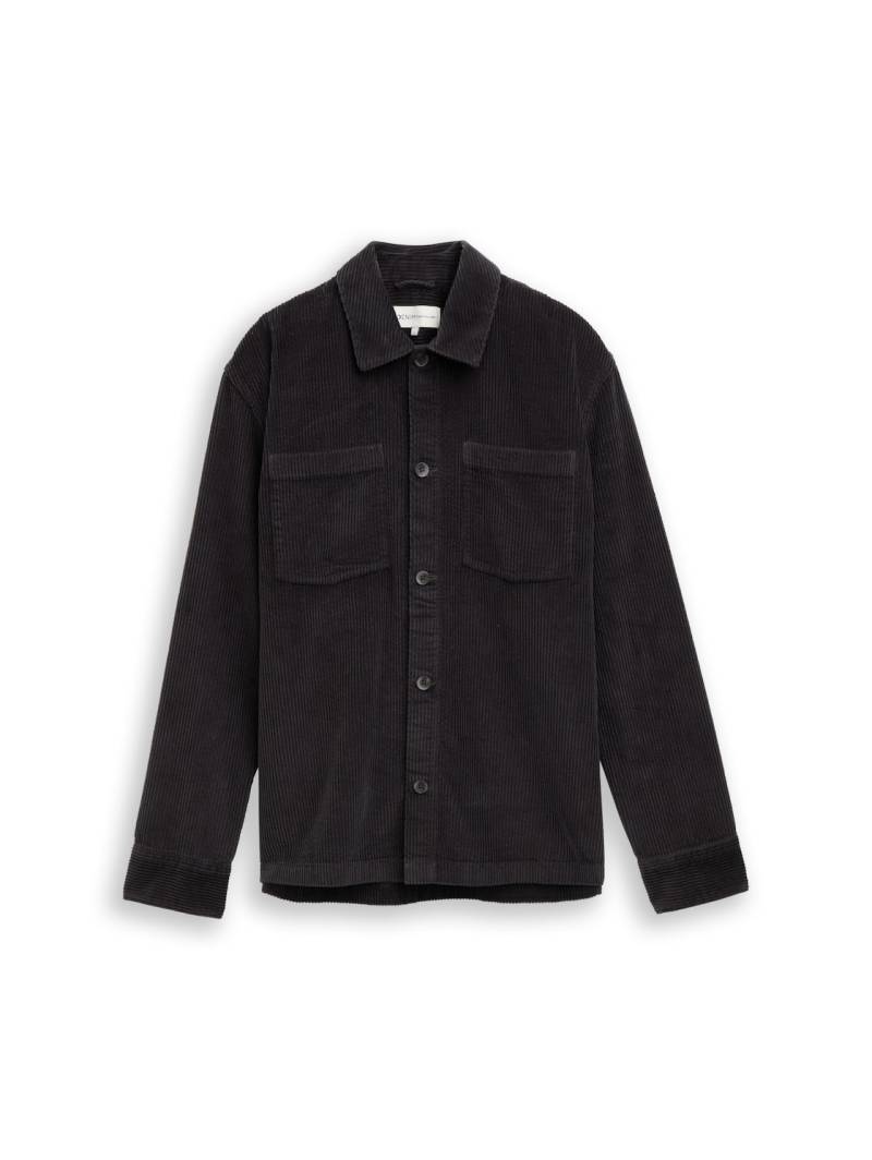 TOM TAILOR DENIM Herren Overshirt aus Cord, schwarz, Uni, Gr. S TOM TAILOR DENIM Herren Overshirt aus Cord, schwarz, Uni, Gr. S von Tom Tailor Denim