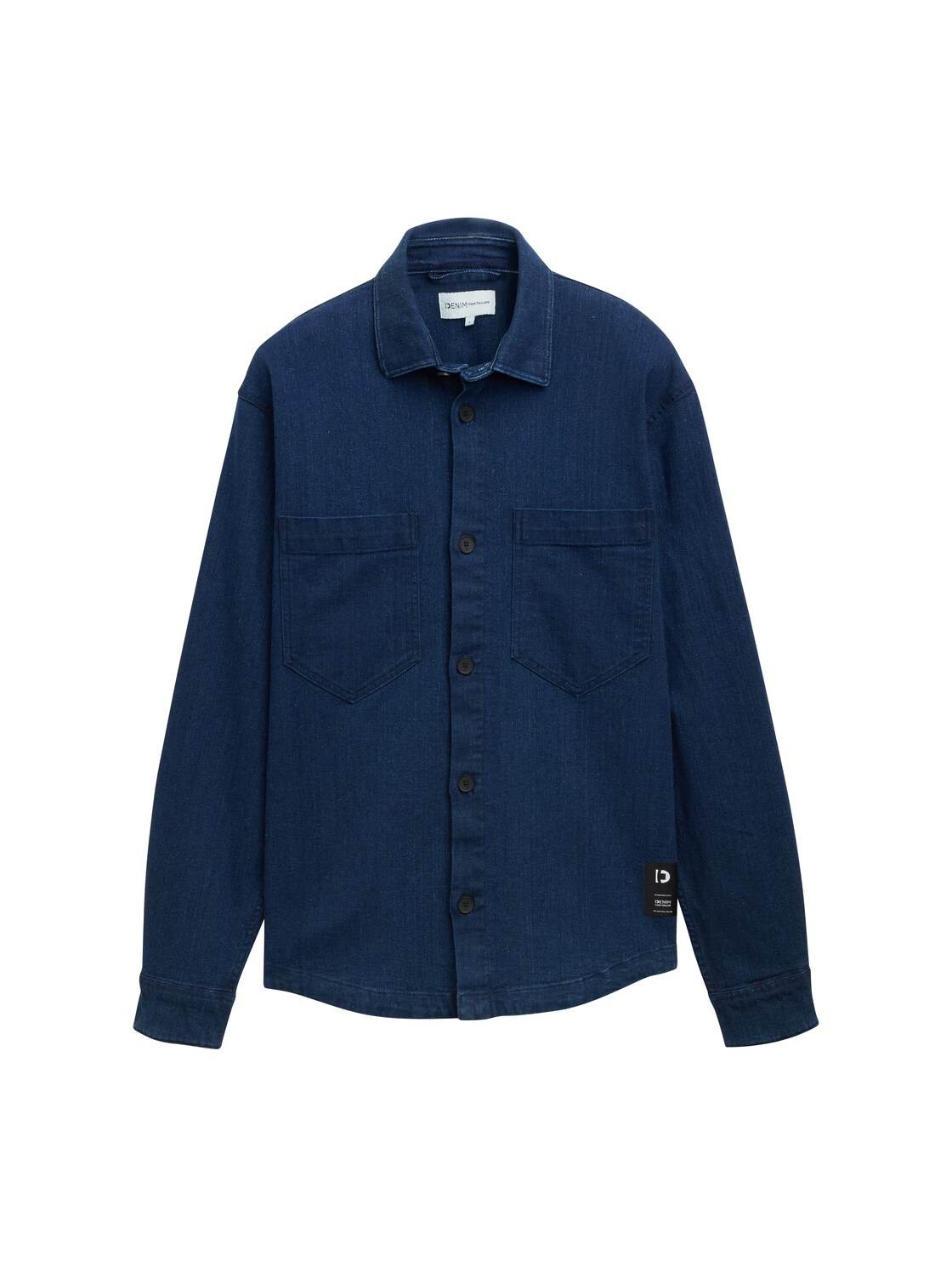 TOM TAILOR DENIM Herren Overshirt aus Jeans-Stoff, blau, Uni, Gr. M von Tom Tailor Denim