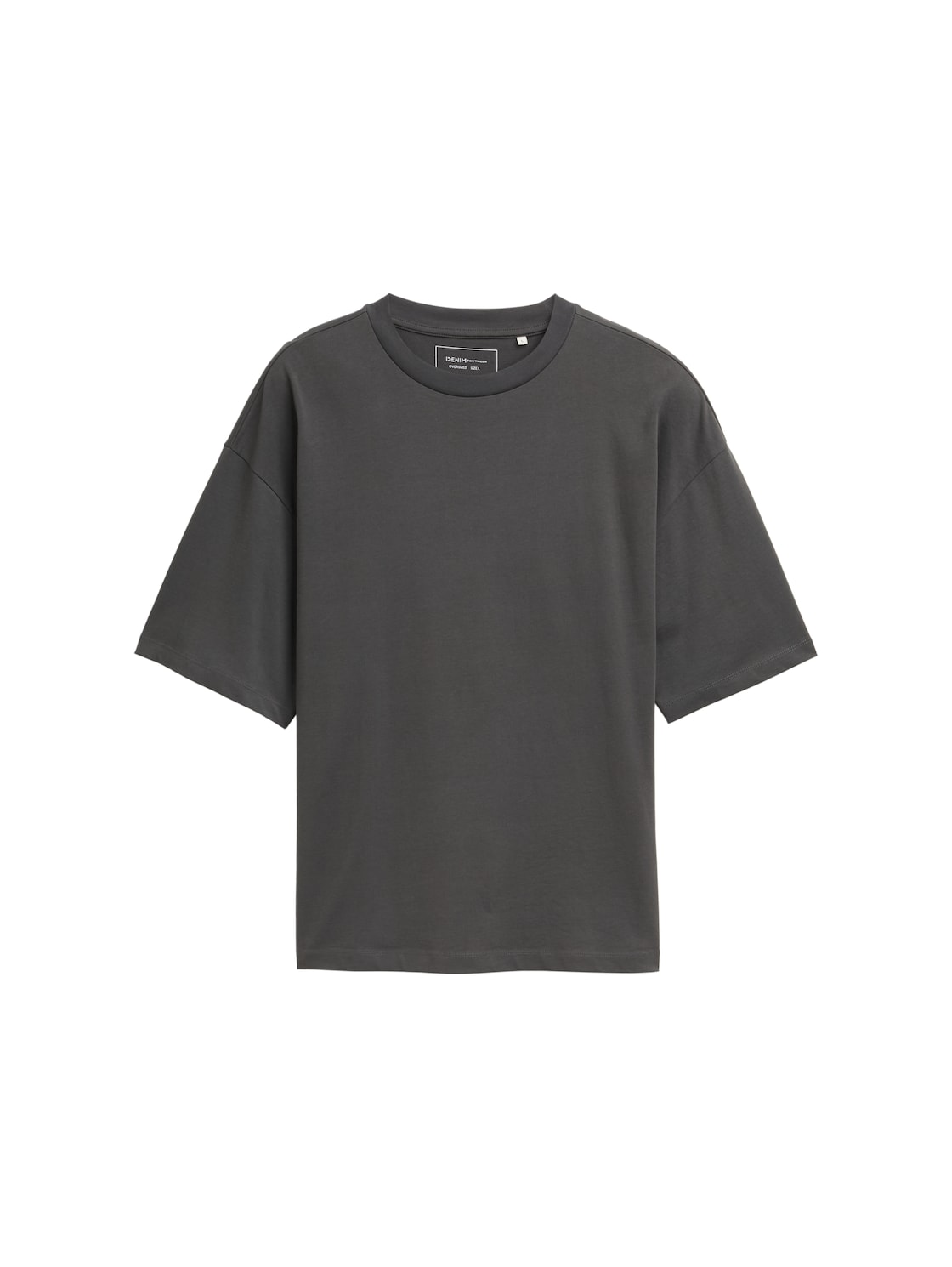 TOM TAILOR DENIM Herren Oversized T-Shirt, grau, Uni, Gr. XXL von Tom Tailor Denim