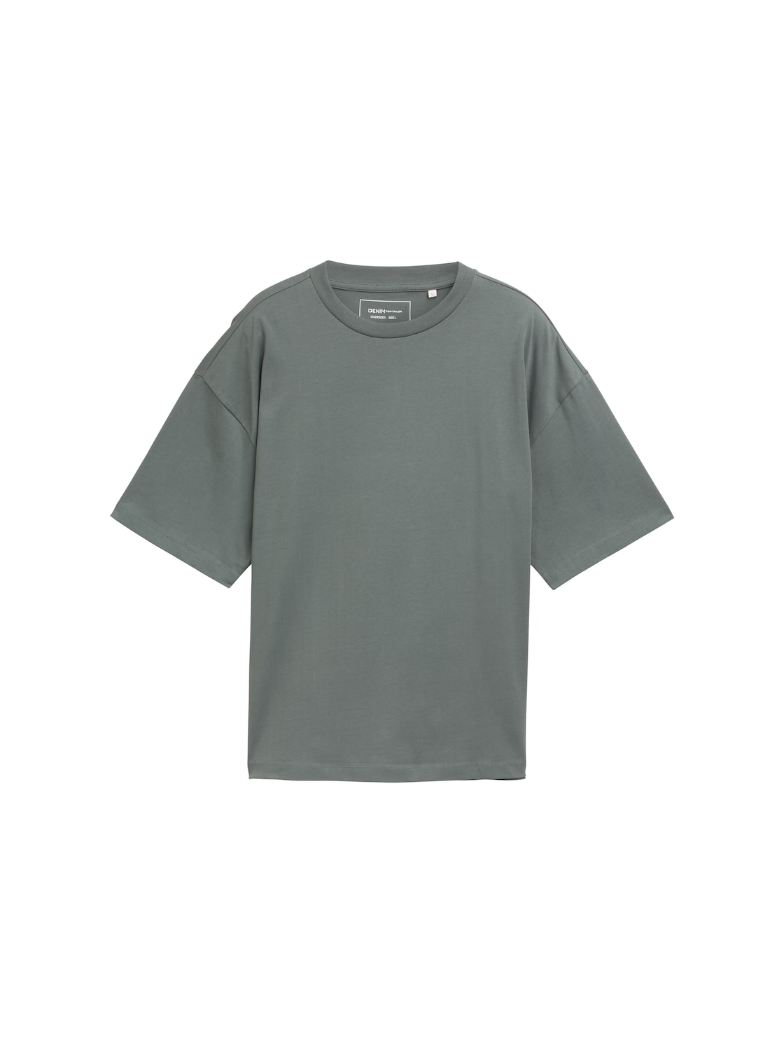 TOM TAILOR DENIM Herren Oversized T-Shirt, grün, Uni, Gr. XL von Tom Tailor Denim