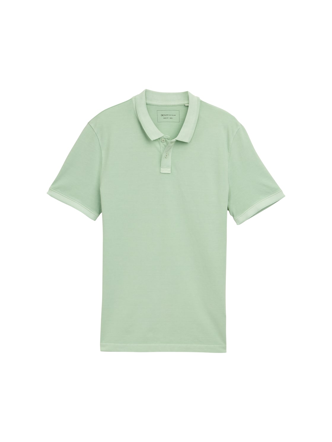 TOM TAILOR DENIM Herren Piqué Poloshirt im Washed Look, grün, Uni, Gr. XL von Tom Tailor Denim