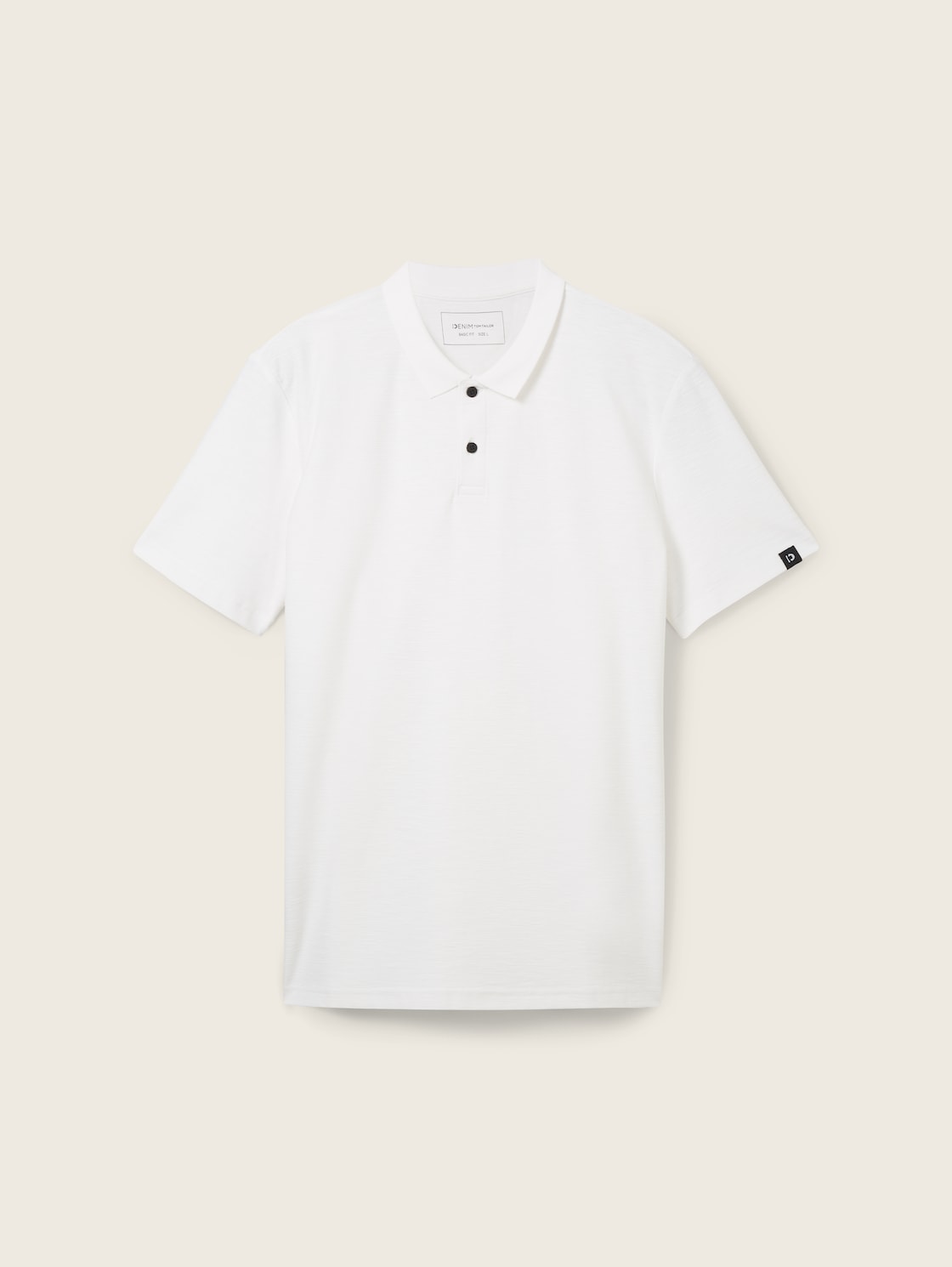 TOM TAILOR DENIM Herren Poloshirt mit Struktur, weiß, Uni, Gr. XL von Tom Tailor Denim