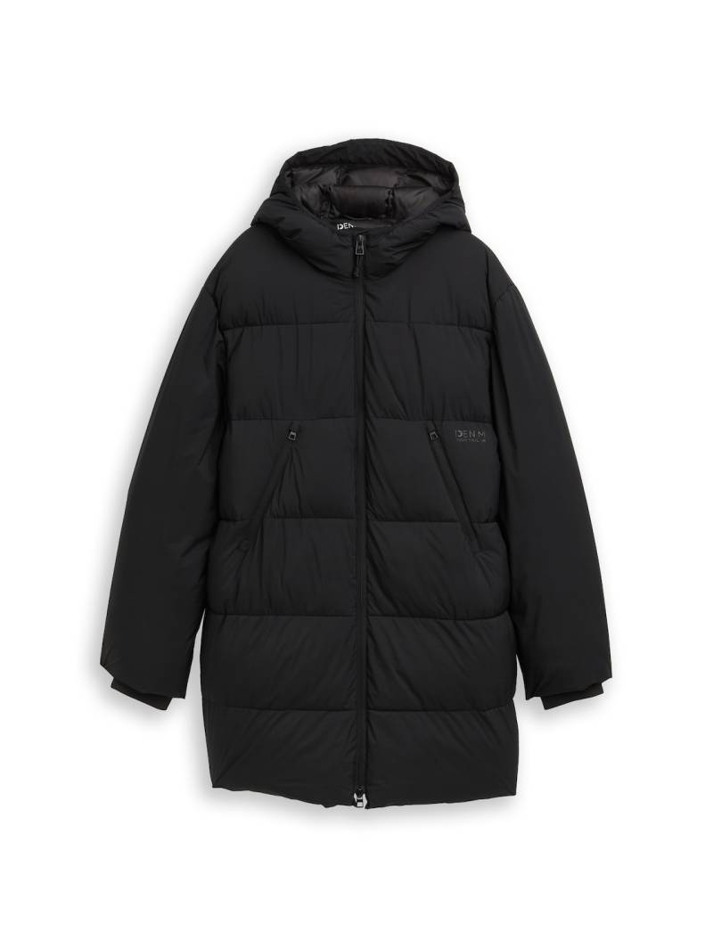 TOM TAILOR DENIM Herren Puffer Parka mit Kapuze, schwarz, Uni, Gr. XXL von Tom Tailor Denim