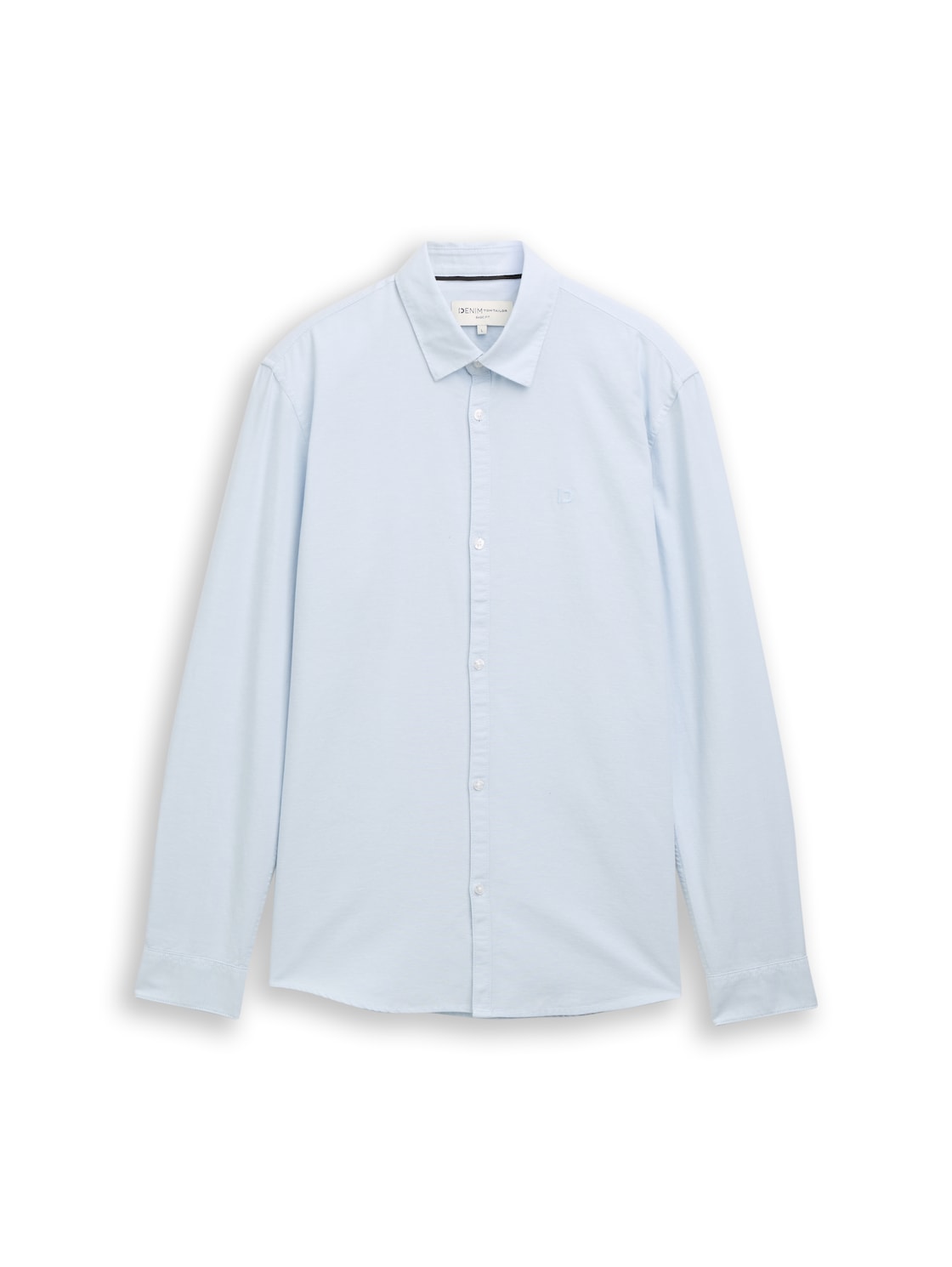 TOM TAILOR DENIM Herren Regular Fit Hemd mit Logo-Stickerei, blau, Uni, Gr. XS TOM TAILOR DENIM Herren Regular Fit Hemd mit Logo-Stickerei, blau, Uni, Gr. XS von Tom Tailor Denim