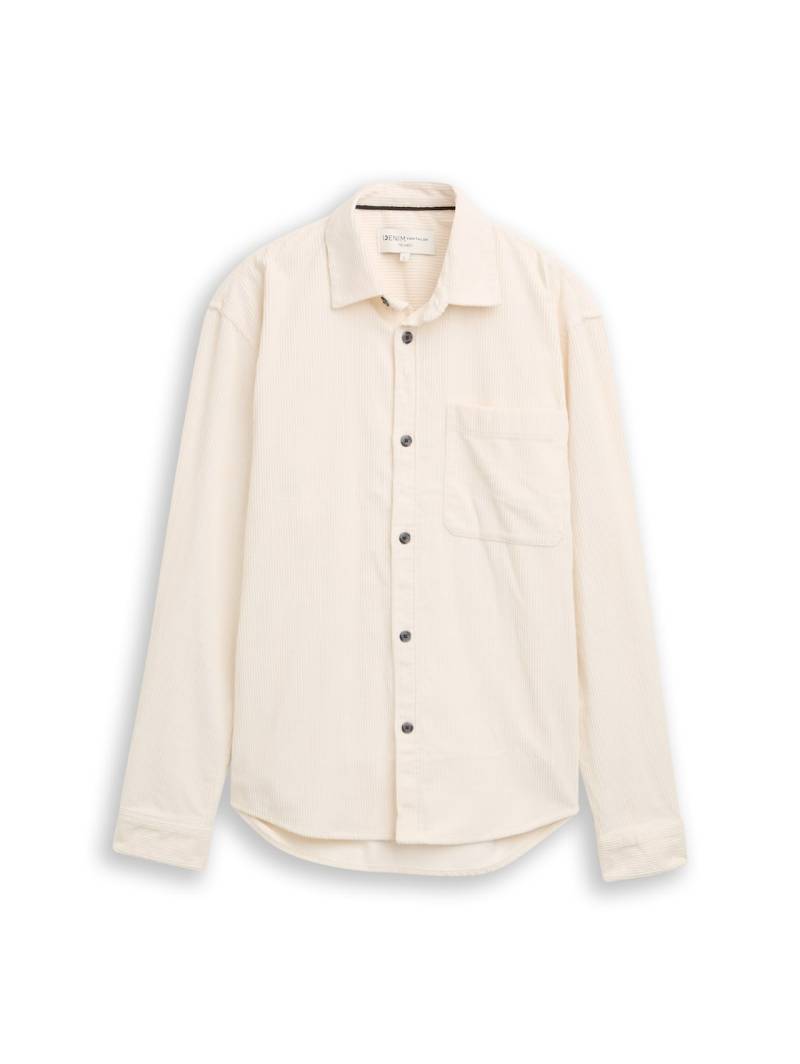 TOM TAILOR DENIM Herren Relaxed Fit Cordhemd mit Brusttasche, braun, Uni, Gr. XXL von Tom Tailor Denim