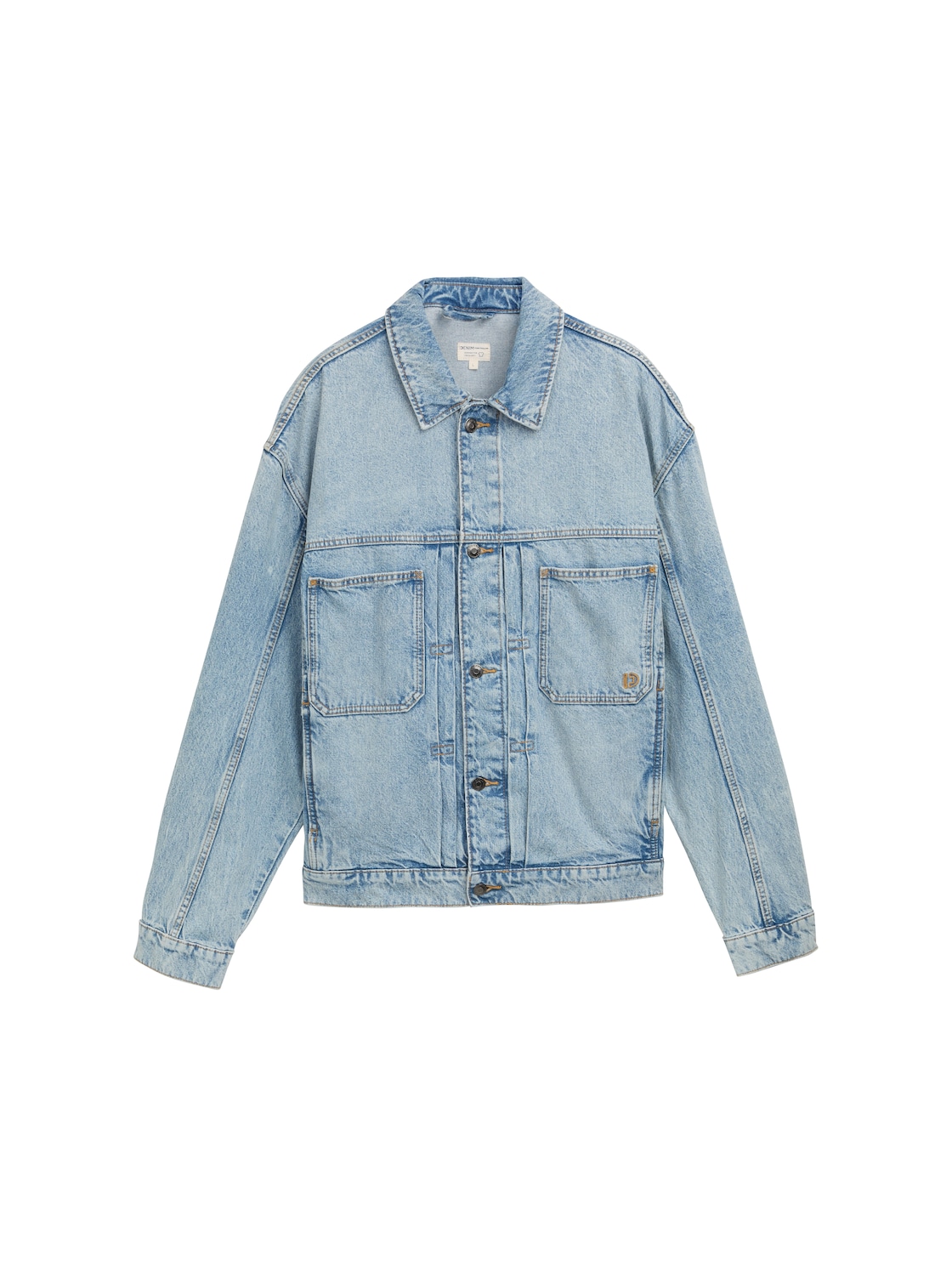 TOM TAILOR DENIM Herren Relaxed Fit Jeansjacke mit Brusttaschen, blau, Uni, Gr. L von Tom Tailor Denim