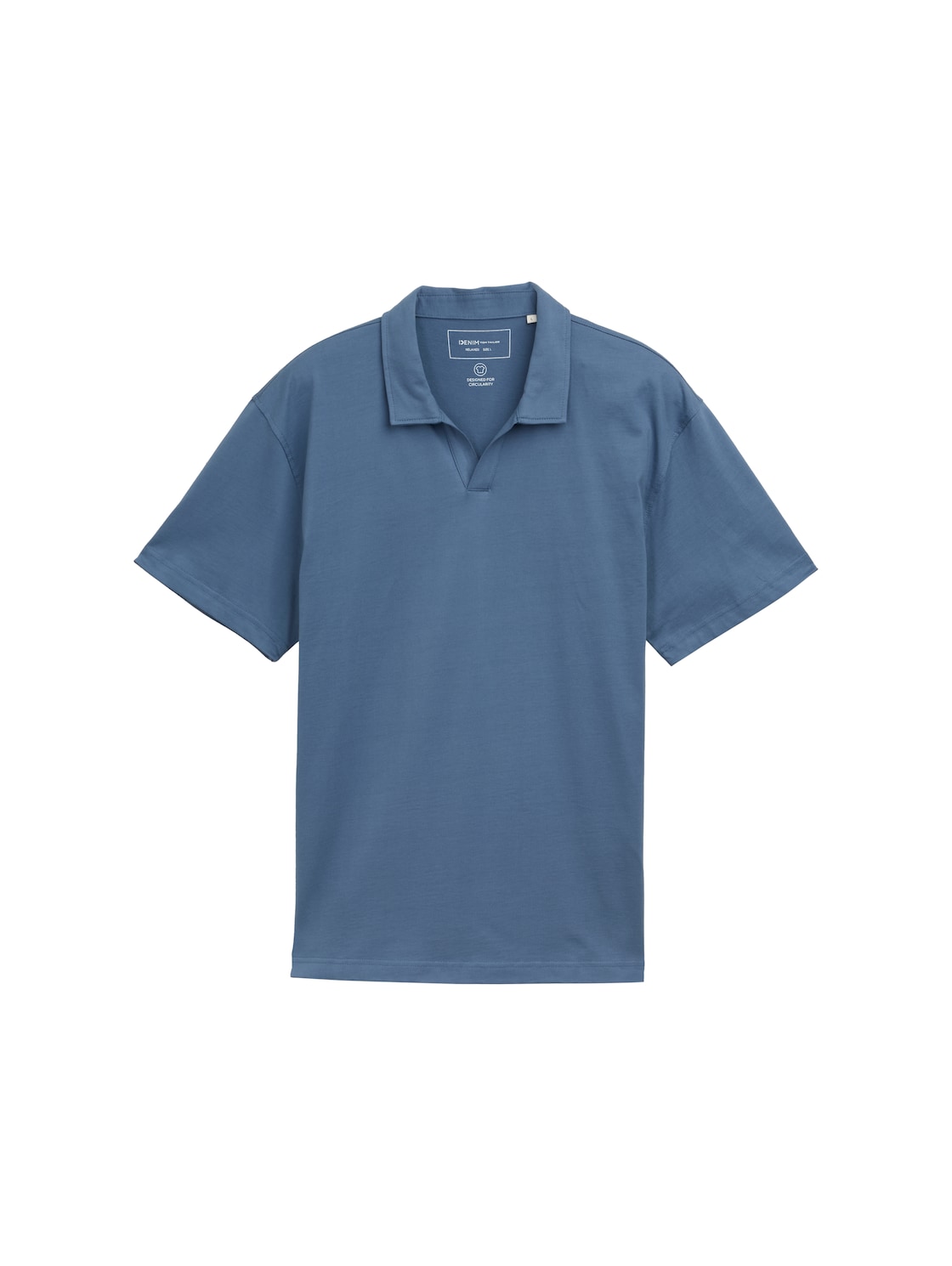 TOM TAILOR DENIM Herren Relaxed Fit Jersey Poloshirt aus Baumwolle, blau, Uni, Gr. S von Tom Tailor Denim