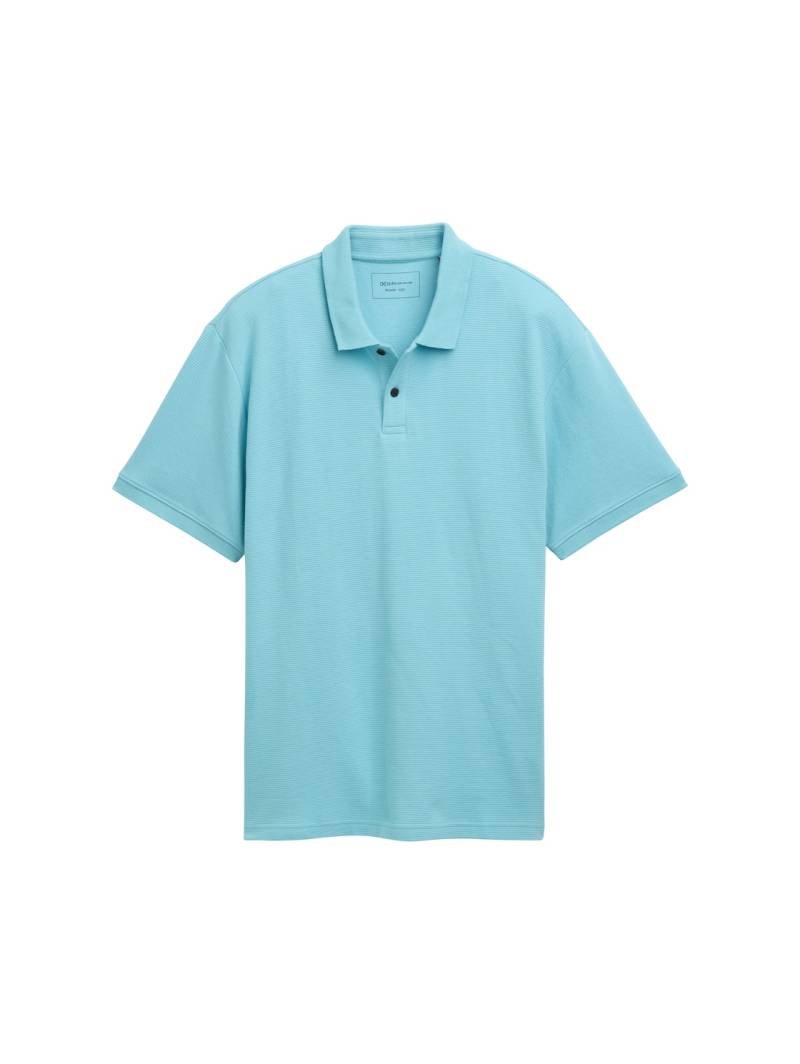 TOM TAILOR DENIM Herren Relaxed Fit Poloshirt, blau, Uni, Gr. L von Tom Tailor Denim