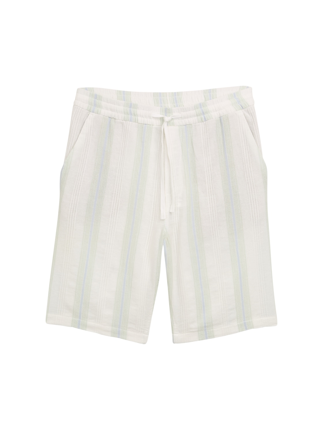 TOM TAILOR DENIM Herren Relaxed Fit Shorts aus Baumwolle, weiß, Gestreift, Gr. XL TOM TAILOR DENIM Herren Relaxed Fit Shorts aus Baumwolle, weiß, Gestreift, Gr. XL von Tom Tailor Denim