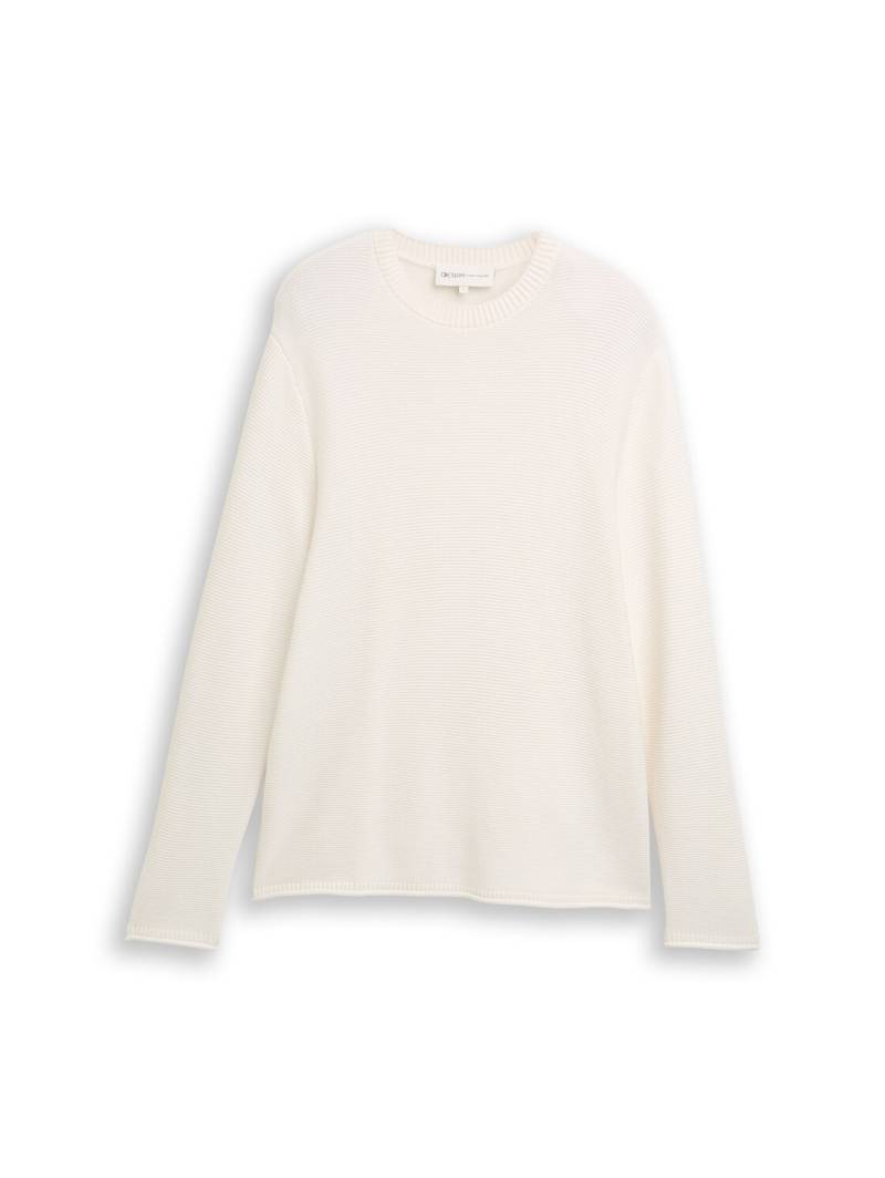 TOM TAILOR DENIM Herren Relaxed Fit Strickpullover, braun, Uni, Gr. XS von Tom Tailor Denim