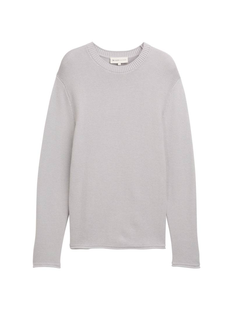 TOM TAILOR DENIM Herren Relaxed Fit Strickpullover, grau, Meliert, Gr. M von Tom Tailor Denim
