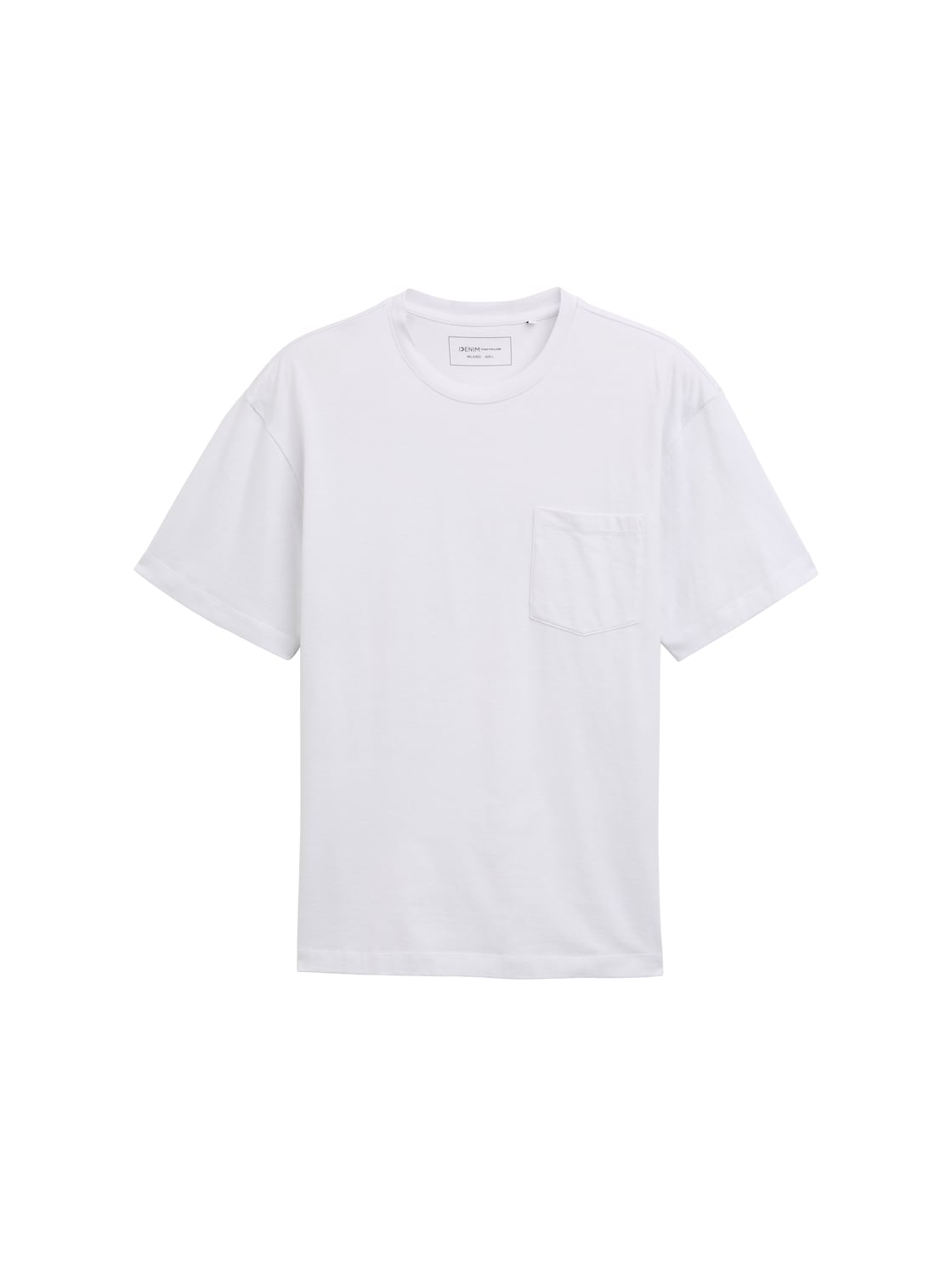 TOM TAILOR DENIM Herren Relaxed Fit T-Shirt mit Brusttasche, grau, Gestreift, Gr. XL von Tom Tailor Denim