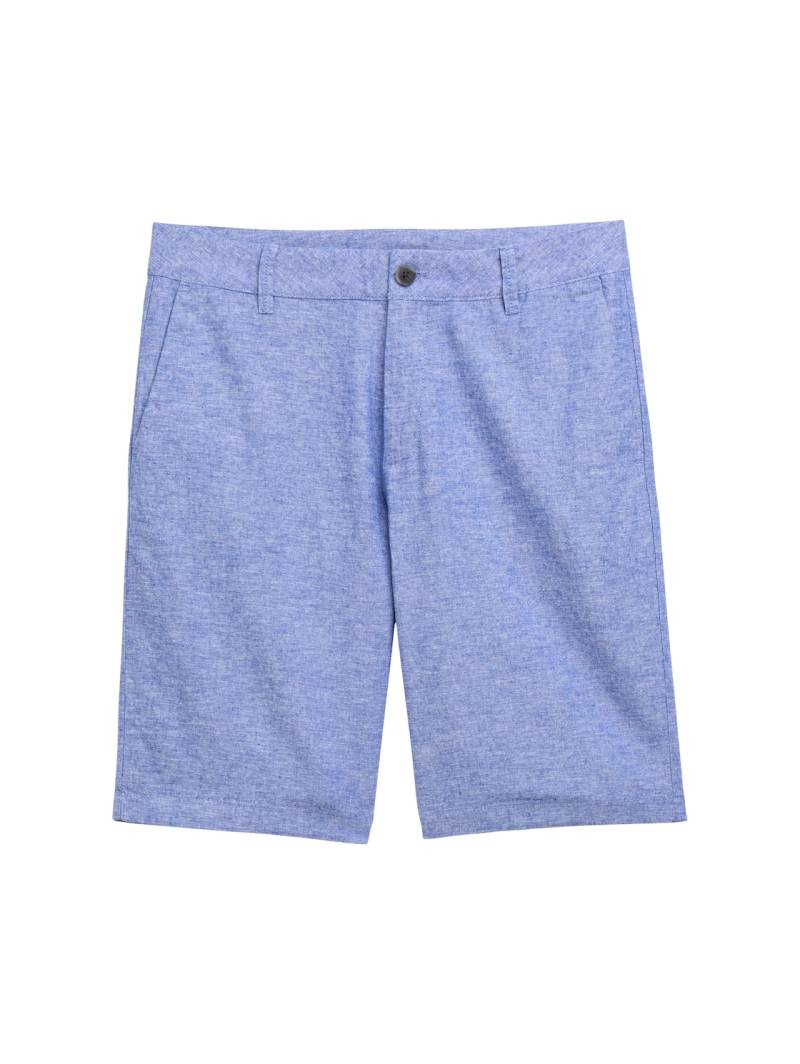 TOM TAILOR DENIM Herren Relaxed Shorts mit Leinenanteil, blau, Meliert, Gr. M von Tom Tailor Denim