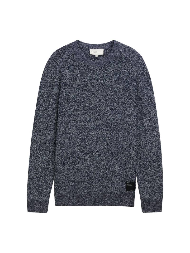 TOM TAILOR DENIM Herren Strickpullover in Melange Optik, blau, Meliert, Gr. XS von Tom Tailor Denim