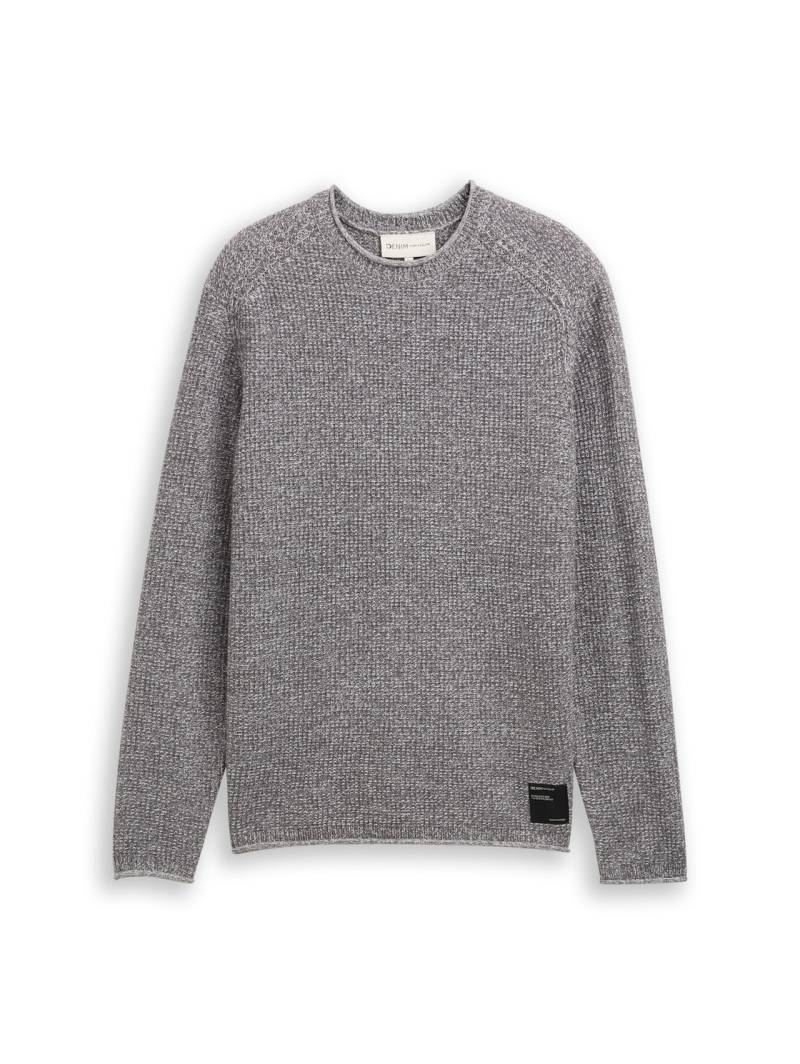 TOM TAILOR DENIM Herren Strickpullover in Melange-Optik, bunt, Meliert, Gr. XXL von Tom Tailor Denim