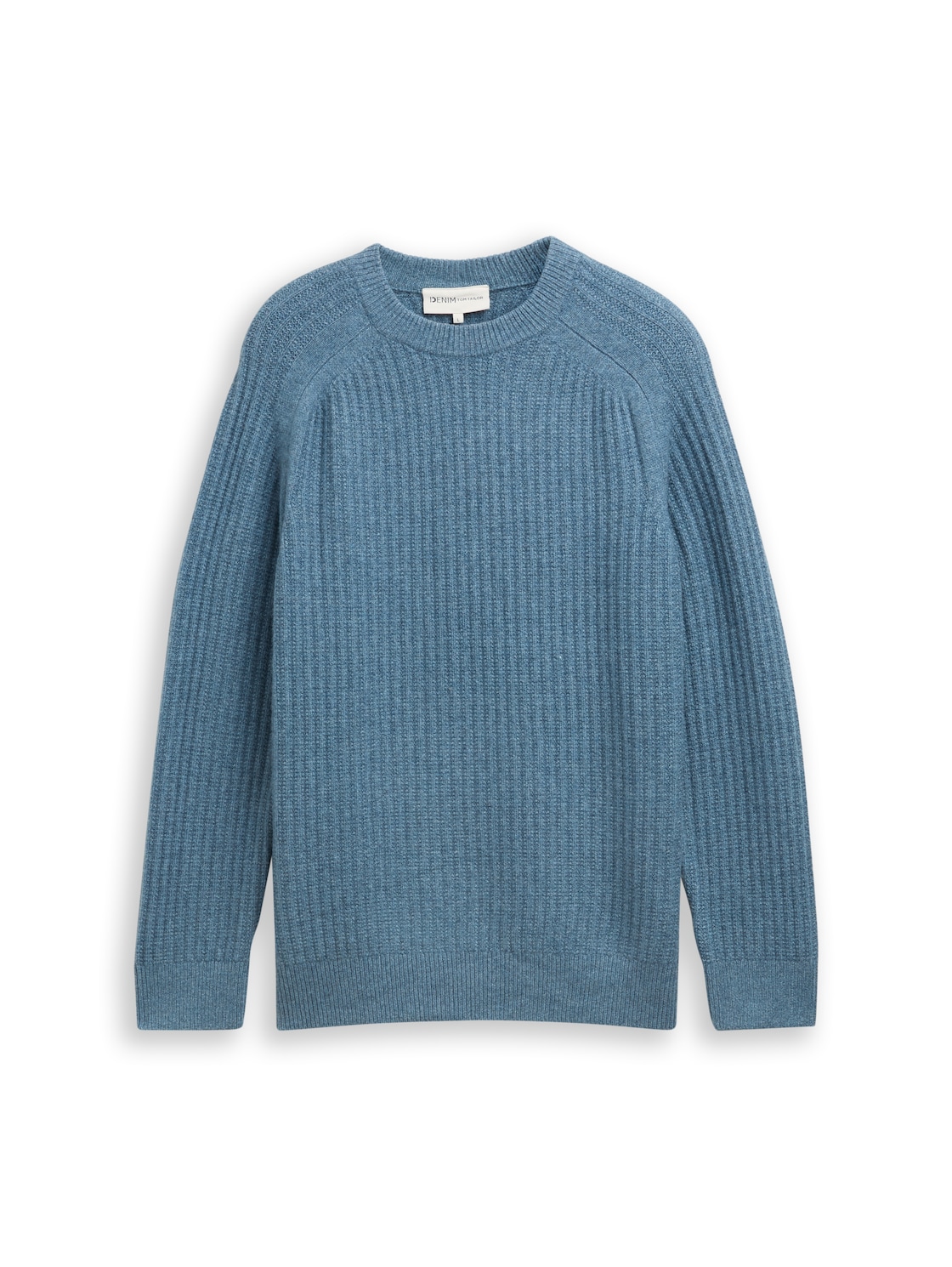 TOM TAILOR DENIM Herren Strickpullover mit Rundhalsausschnitt, blau, Meliert, Gr. XS von Tom Tailor Denim