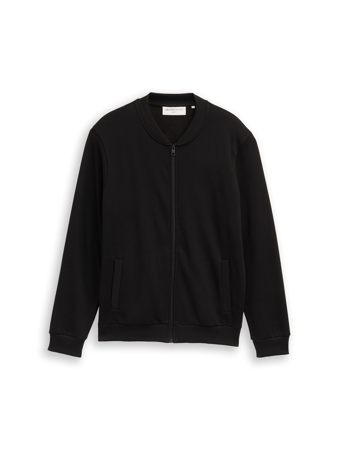 TOM TAILOR DENIM Herren Sweatjacke mit Bomberkragen, bunt, Uni, Gr. XXL von Tom Tailor Denim