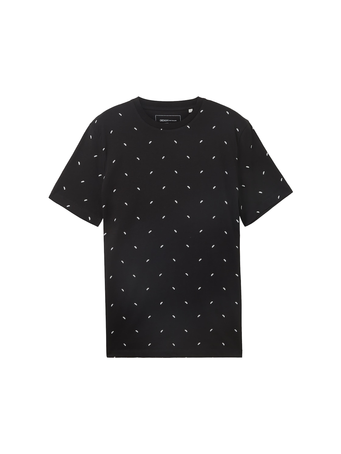 TOM TAILOR DENIM Herren T-Shirt mit Allover Print, schwarz, Allover Print, Gr. XL von Tom Tailor Denim