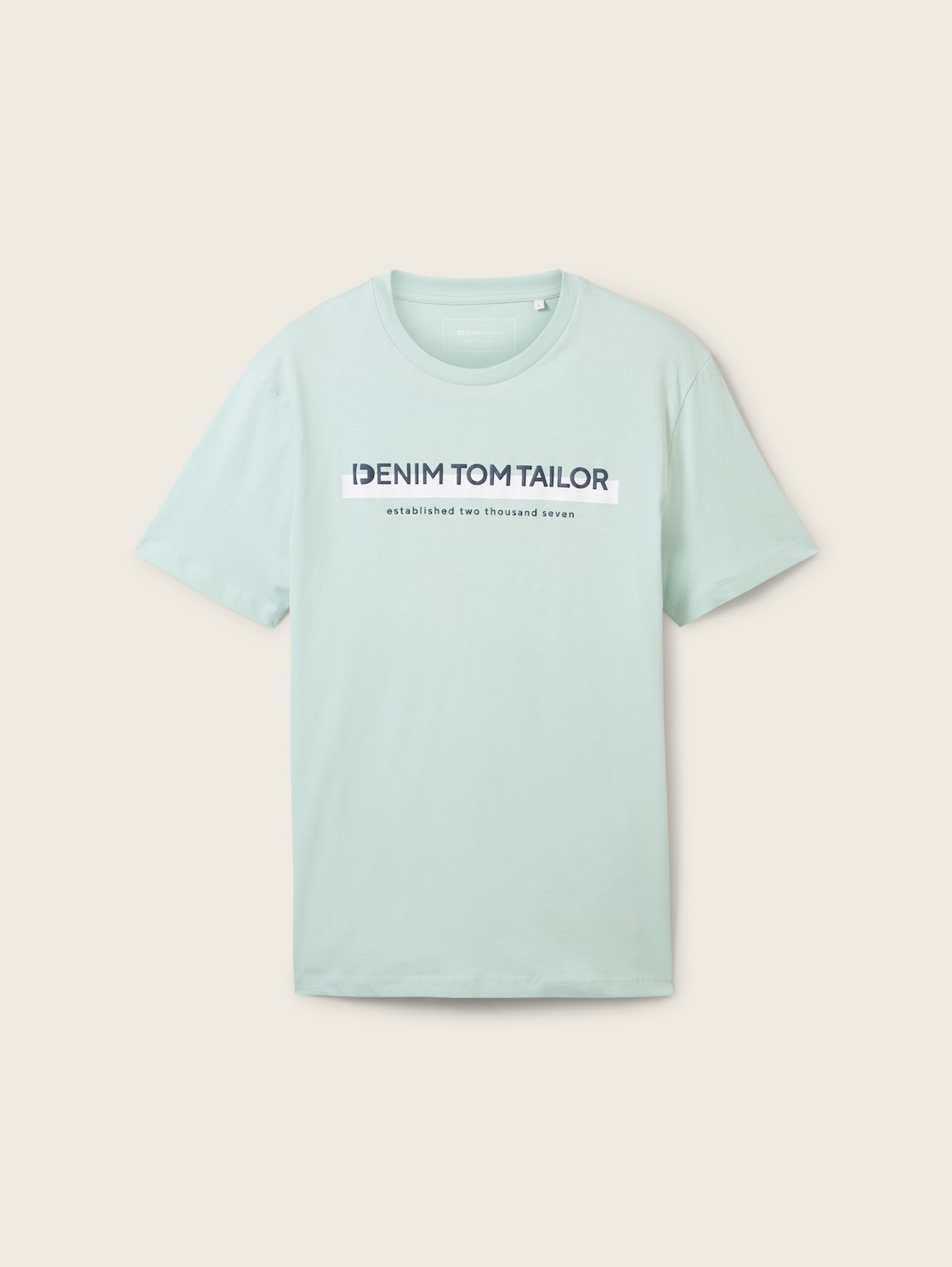 TOM TAILOR DENIM Herren T-Shirt mit Logo Print, grün, Gr. M von Tom Tailor Denim