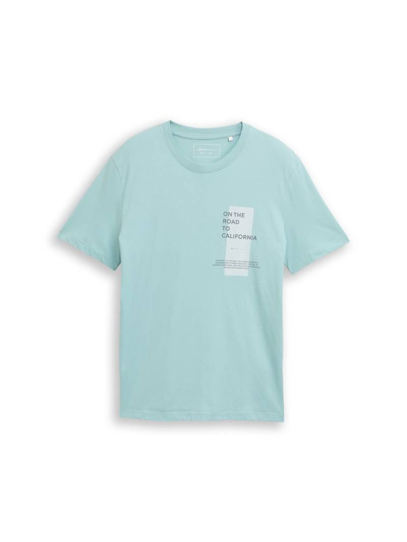 TOM TAILOR DENIM Herren T-Shirt mit Print, grün, Uni, Gr. S von Tom Tailor Denim