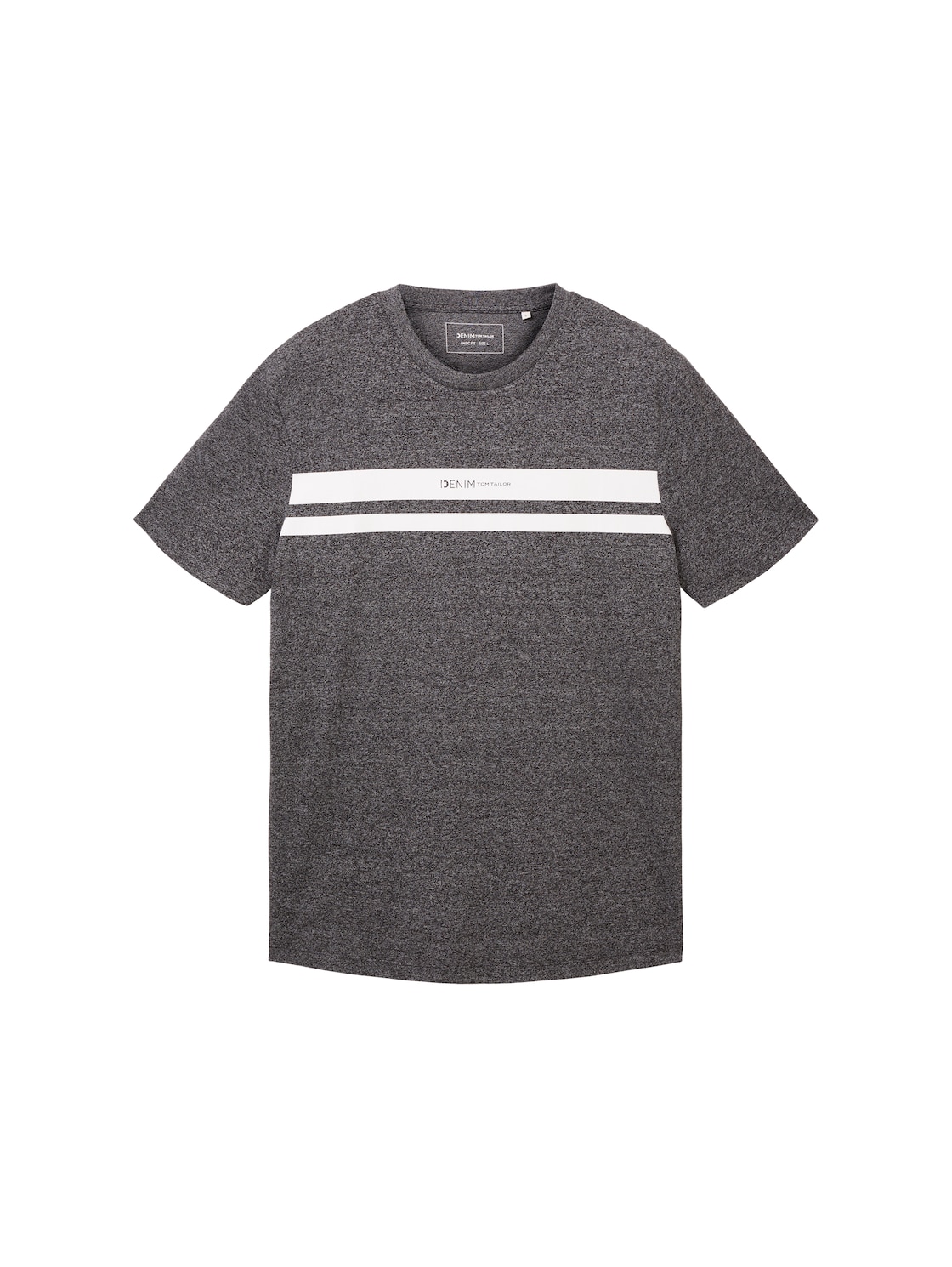 TOM TAILOR DENIM Herren T-Shirt mit Print, schwarz, Print, Gr. XXL von Tom Tailor Denim