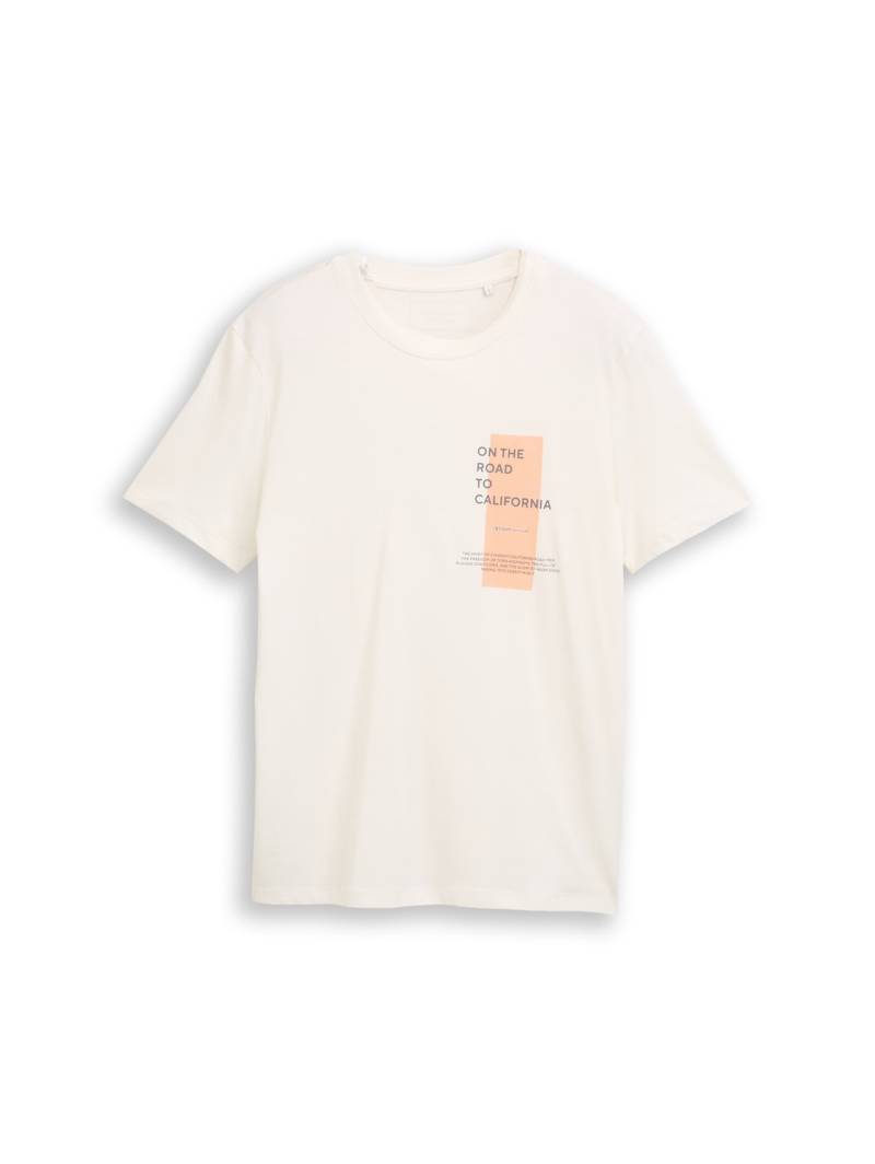 TOM TAILOR DENIM Herren T-Shirt mit Print, weiß, Uni, Gr. XS TOM TAILOR DENIM Herren T-Shirt mit Print, weiß, Uni, Gr. XS von Tom Tailor Denim