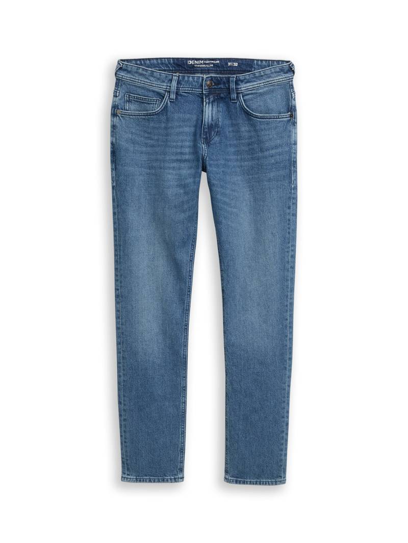 TOM TAILOR DENIM Herren TTPIERS SLIM Jeans, blau, Uni, Gr. 34/32 von Tom Tailor Denim