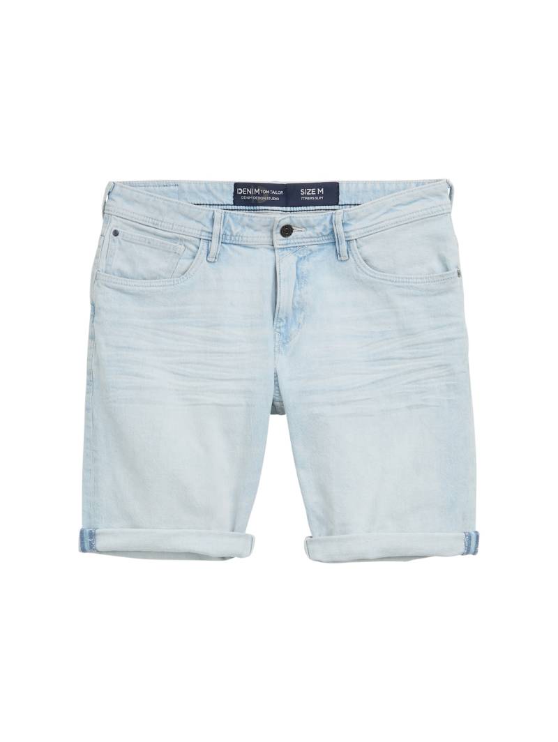 TOM TAILOR DENIM Herren TTPIERS SLIM Jeans Shorts mit Stretch, blau, Uni, Gr. S von Tom Tailor Denim