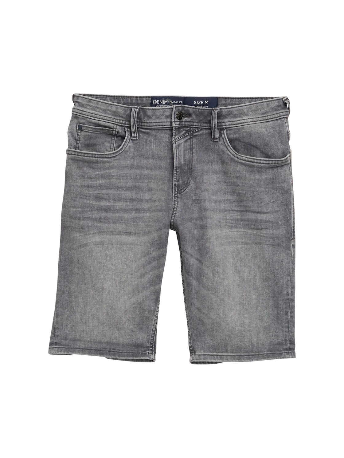TOM TAILOR DENIM Herren TTPIERS SLIM Jeans Shorts mit Stretch, grau, Uni, Gr. L von Tom Tailor Denim