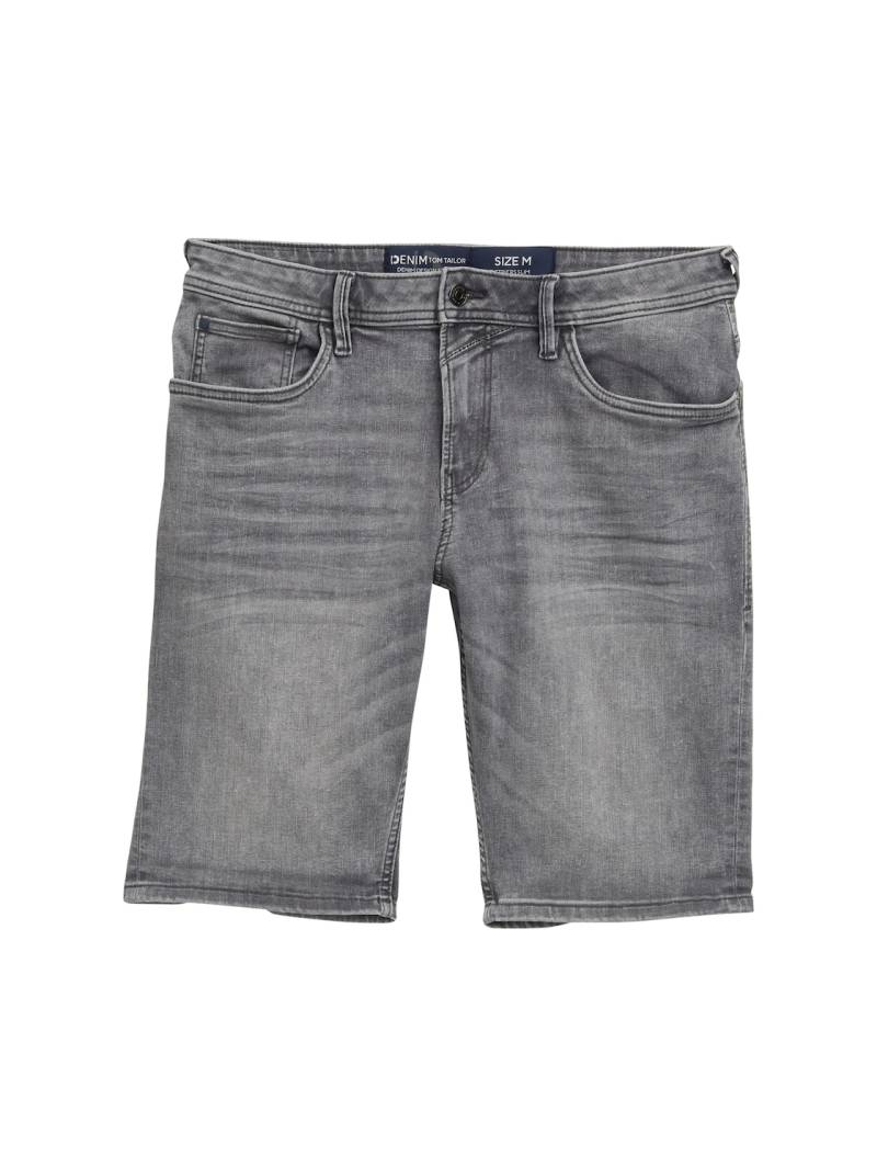 TOM TAILOR DENIM Herren TTPIERS SLIM Jeans Shorts mit Stretch, grau, Uni, Gr. XXL von Tom Tailor Denim