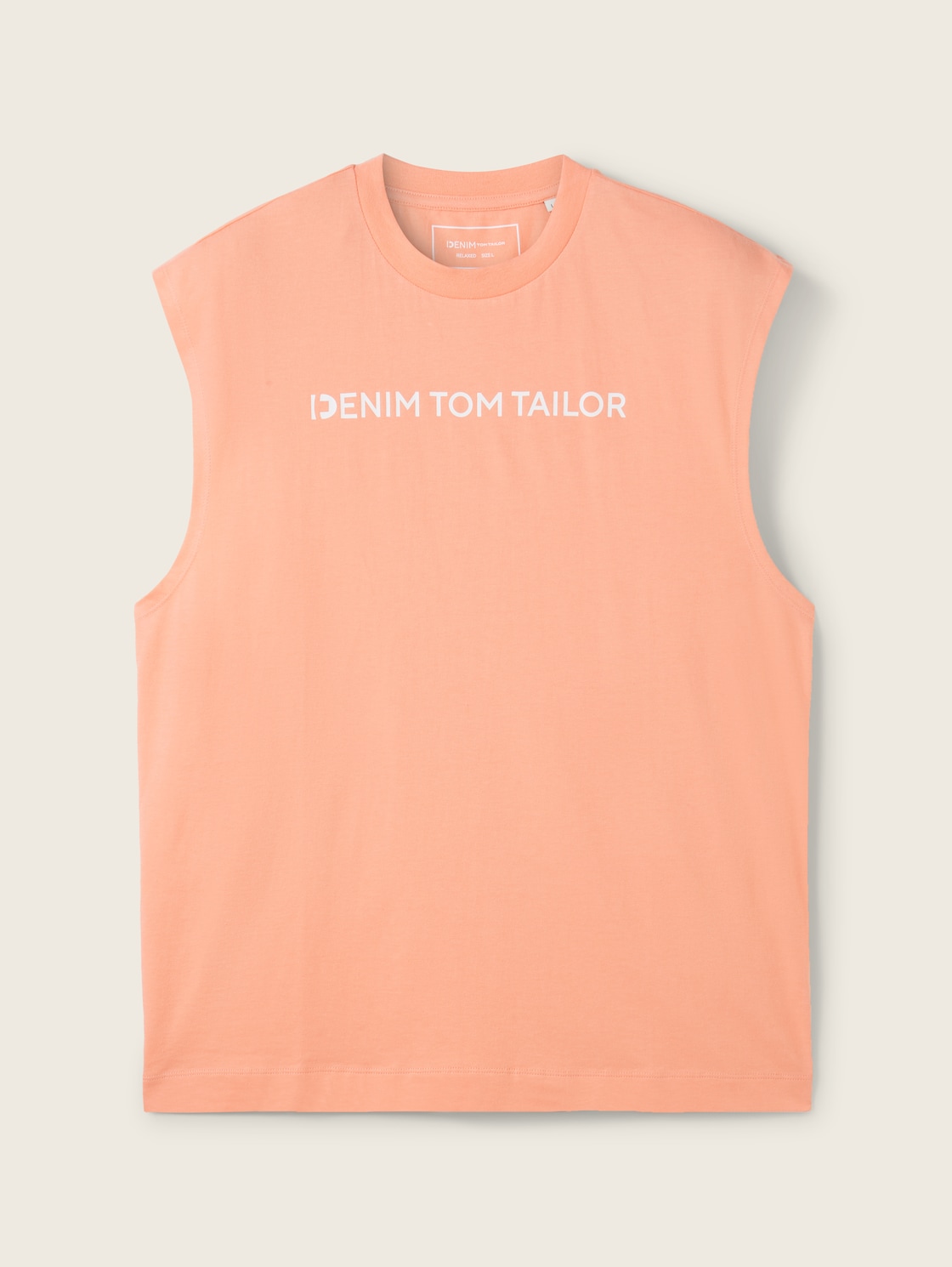 TOM TAILOR DENIM Herren Tanktop mit Logoprint, rot, Logo Print, Gr. L von Tom Tailor Denim