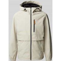 Tom Tailor Denim Regular Fit Funktionsjacke mit Kapuze in Offwhite Melange, Größe S von Tom Tailor Denim