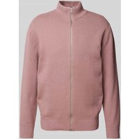 Tom Tailor Denim Regular Fit Strickjacke aus reiner Baumwolle mit Strukturmuster in Hellrot, Größe M von Tom Tailor Denim