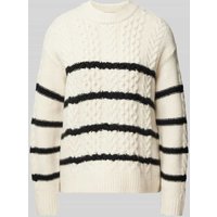 Tom Tailor Denim Regular Fit Strickpullover mit Wolle in Offwhite, Größe L von Tom Tailor Denim