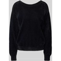 Tom Tailor Denim Regular Fit Strickpullover mit feinem Angora Garn in Black, Größe L von Tom Tailor Denim