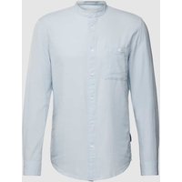 Tom Tailor Denim Basic Fit Freizeithemd mit Maokragen in Hellblau, Größe XXL von Tom Tailor Denim