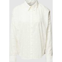 Tom Tailor Denim Bluse in unifarbenem Design mit Strukturmuster in Offwhite, Größe L von Tom Tailor Denim