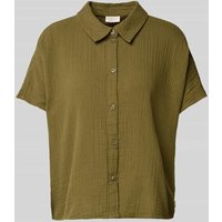 Tom Tailor Denim Boxy Fit Bluse aus reiner Baumwolle in Khaki, Größe XL von Tom Tailor Denim