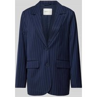 Tom Tailor Denim Longblazer aus Viskose-Mix mit Streifenmuster in Marine, Größe S von Tom Tailor Denim